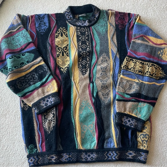 VINTAGE COOGI CASHMERE SWEATER - CLASSIC 100% CASHMERE MULTI COLOR - Picture 1 of 8